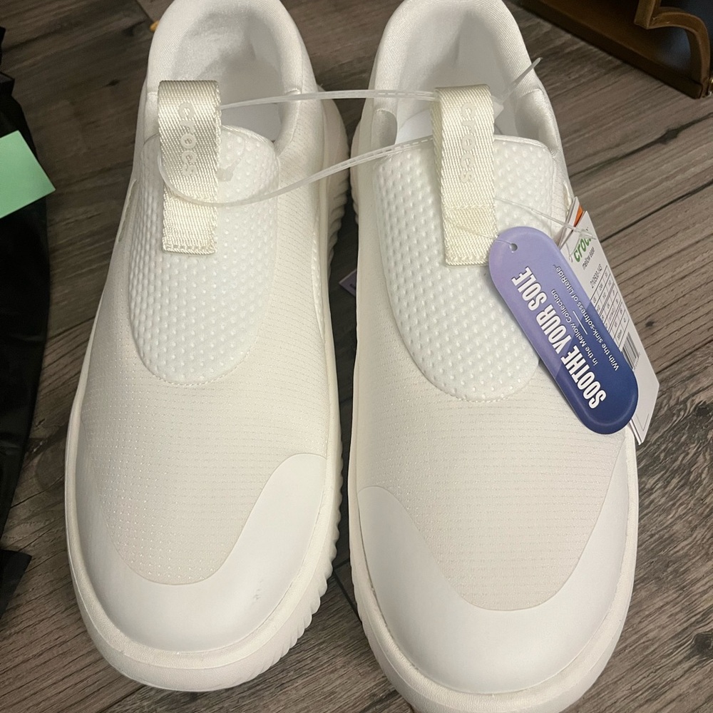 CROCS Men's White Slip-On Sneakers